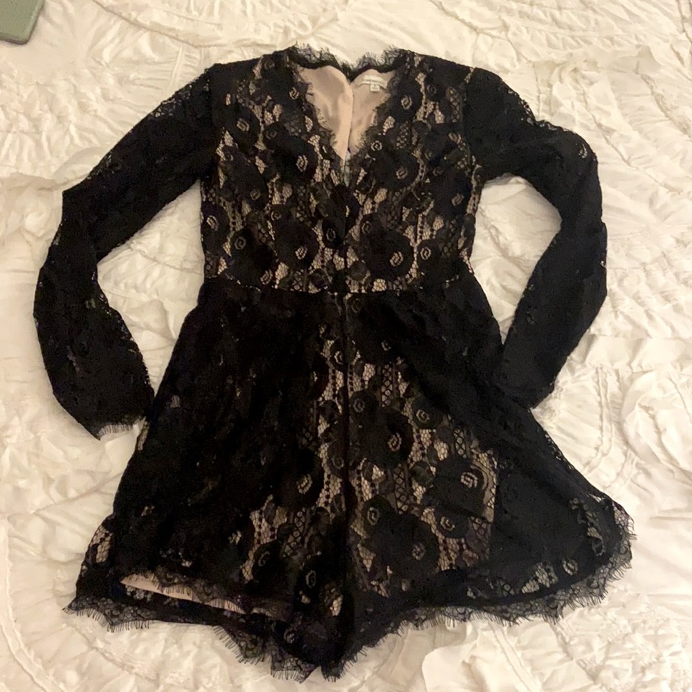 Francesca’s Black Lace Romper S